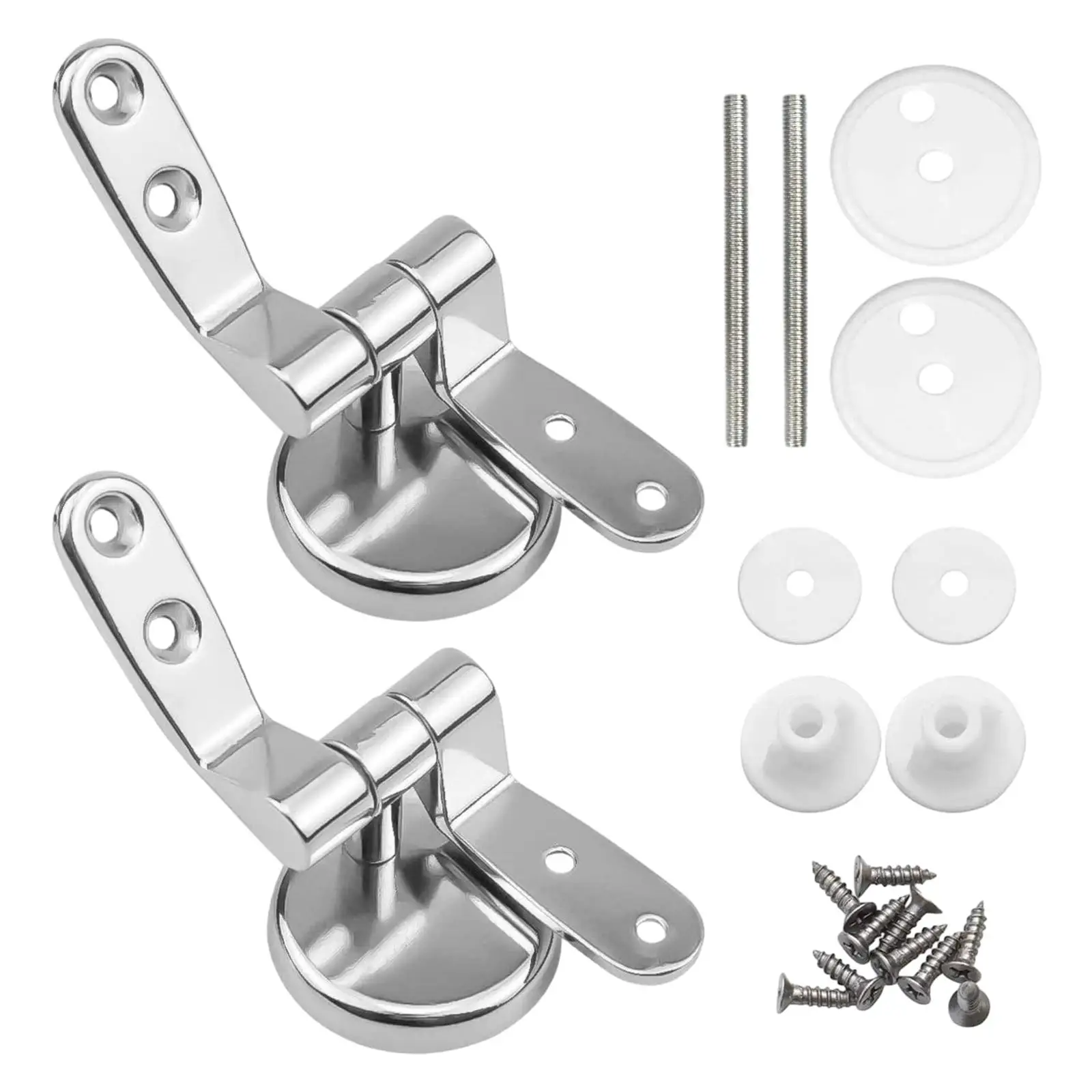 Toilet Seat Hinge Mountings Universal with Bolts Screw Fittings Premium Adjustable Replacement Hinges for Flush Toilet Cover