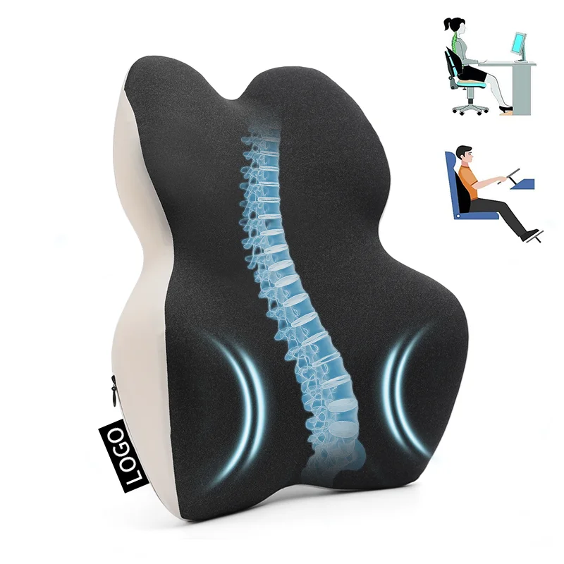 Wholesale Customized Comfort Seat Cushions & Back Supports Back Pain High-Back Chair Memory Foam Cushion Seat Back Support