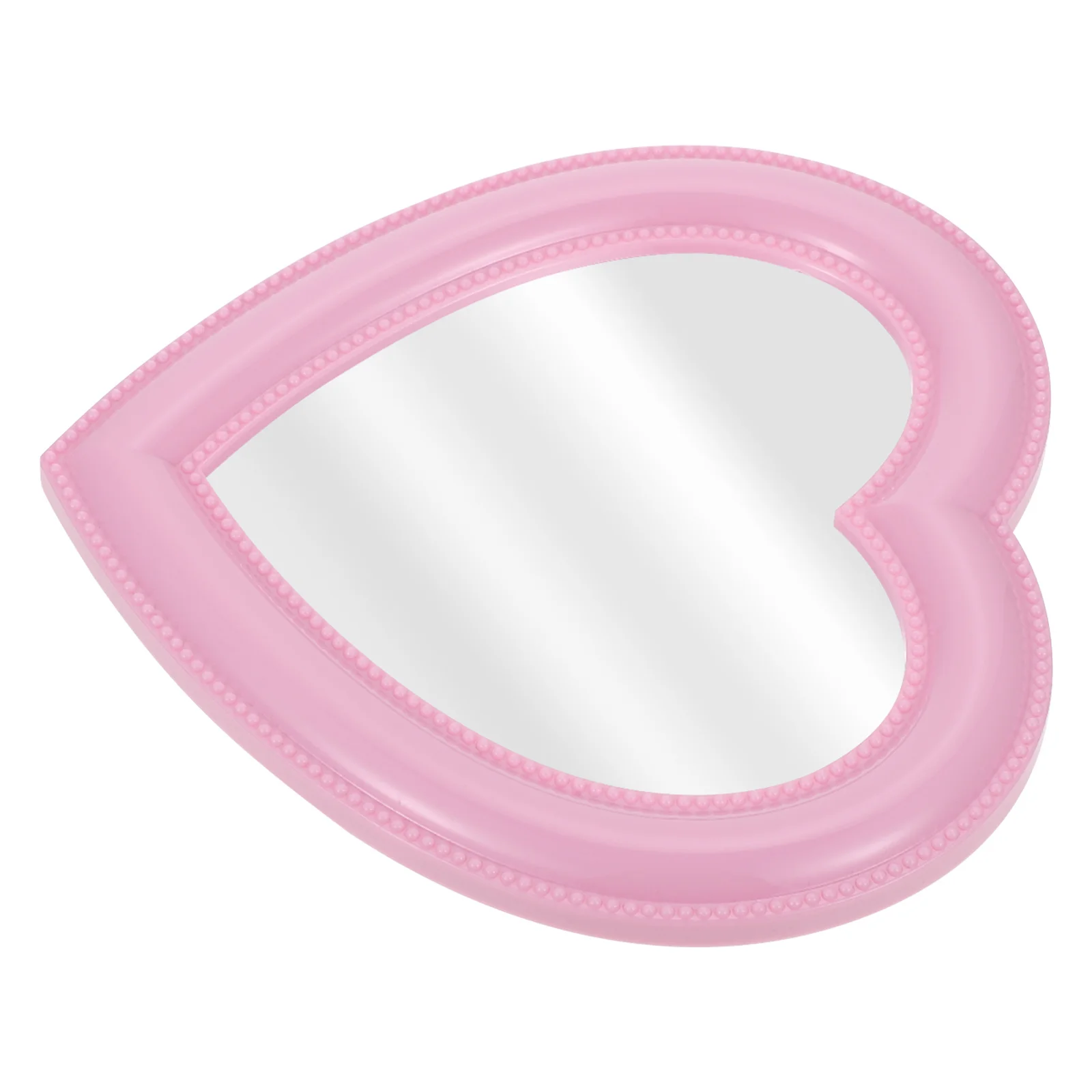 1Pcs Heart-Shaped Makeup Mirror Scratch-Resistant Retro Design Wall-Mounted Desktop Mirror Clear Reflection Tabletop