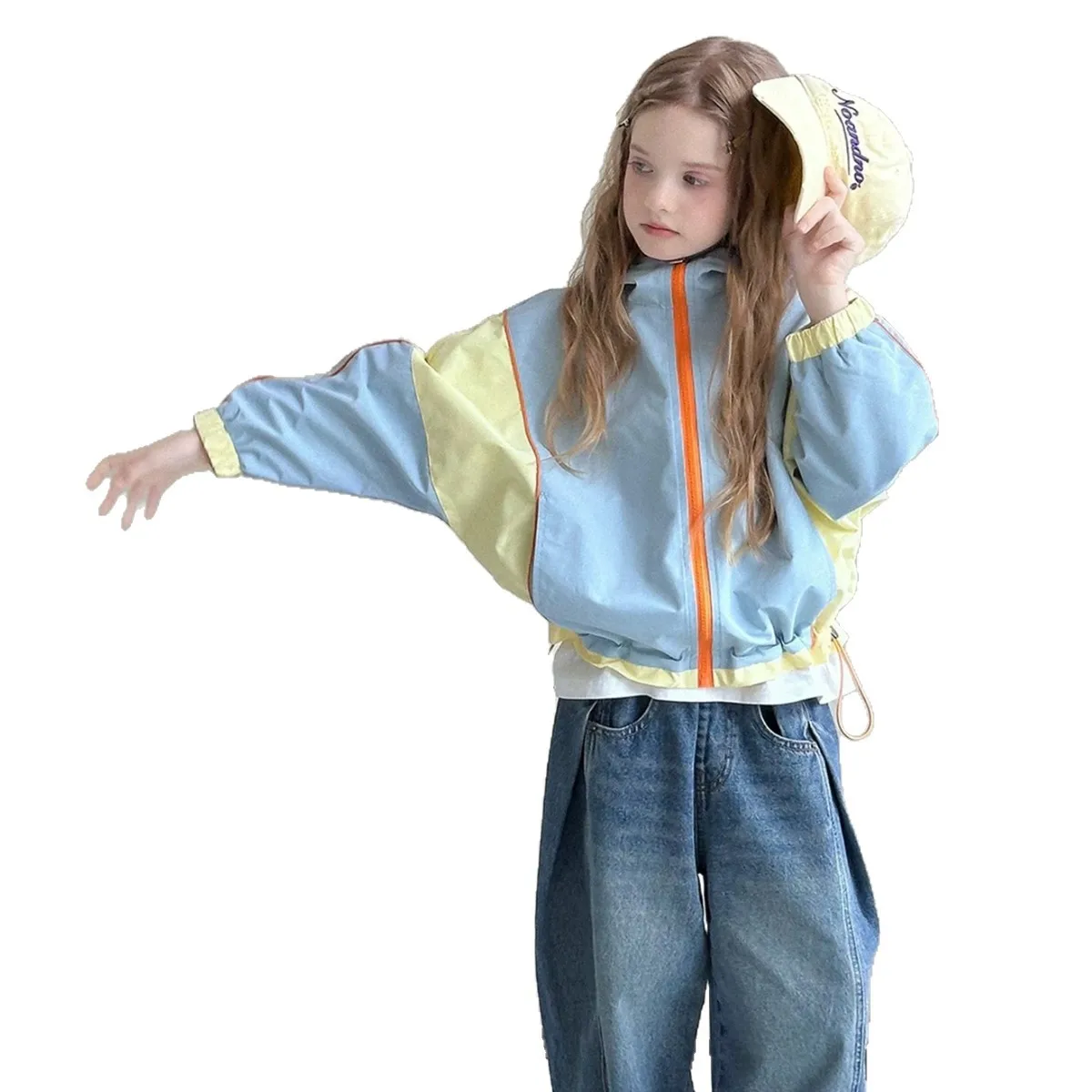 Coat Girl Autumn New Model Color Blocking Stormtrooper Jacket, Casual and Loose Fit Daily Outdoor Windproof