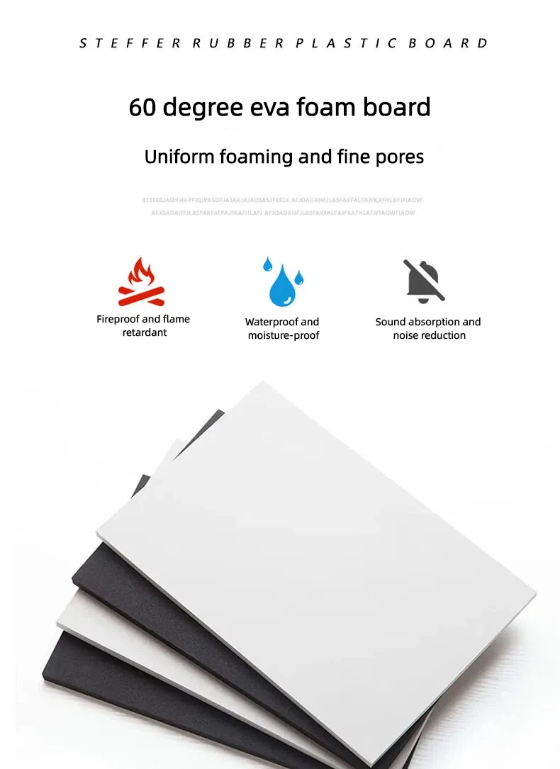 Thickness 3/5/10/15mm EVA Rubber Pad EVA Foam Board EVA Foam Sheet Sound Absorption Insulation Foam DIY Model Making 60 Degree