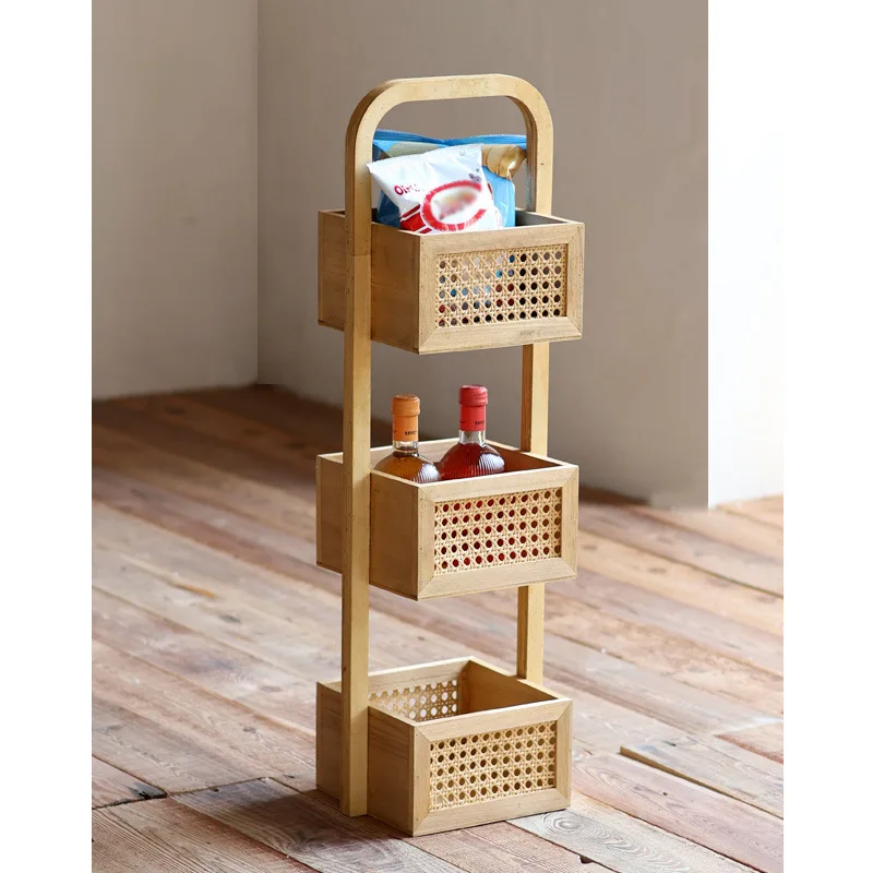 

Multi-layer floor rack B & B Hotel storage rack Fruit snack Kitchen Vegetable storage Sofa side storage rack