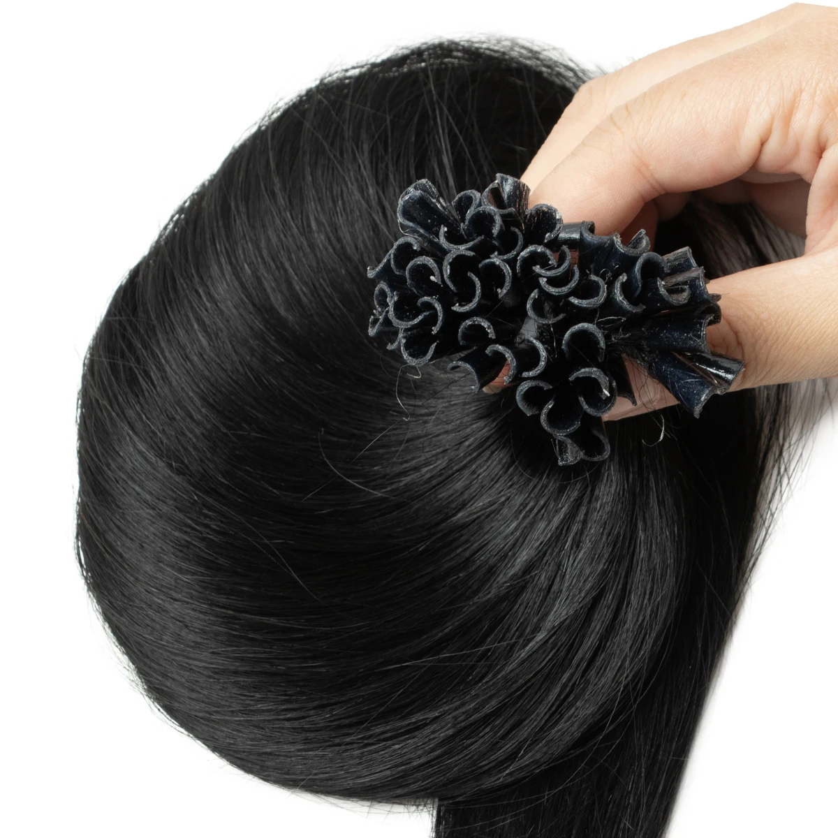 U تلميح الانصهار وصلات شعر مسمار نصائح الشعر البشري Italiana 1.5 سنتيمتر طويل الكيراتين الشعر الترابطات 12 16 20 24 بوصة