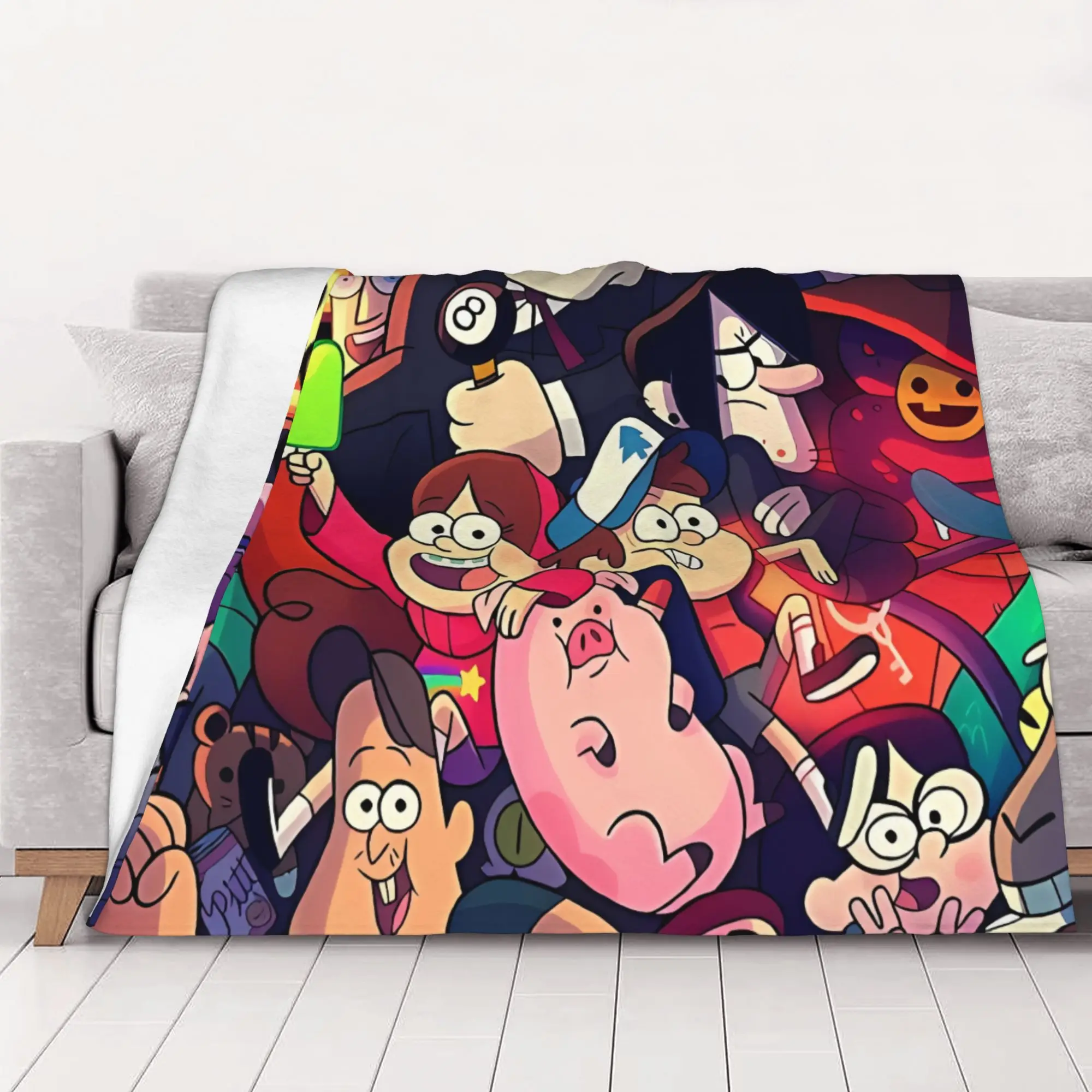 1PC home Cutecore Classic G-gravity Falls Blanket Super Cosy Plush Home Living Room Sofa halloween