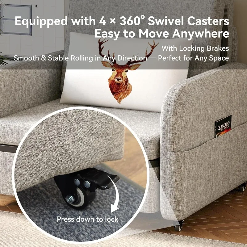 34.6" Pull-Out Sofa Daybed with Trundle – Versatile Futon Couch with Sleeper Function, Ideal for Small Spaces，Living Room，Apartm