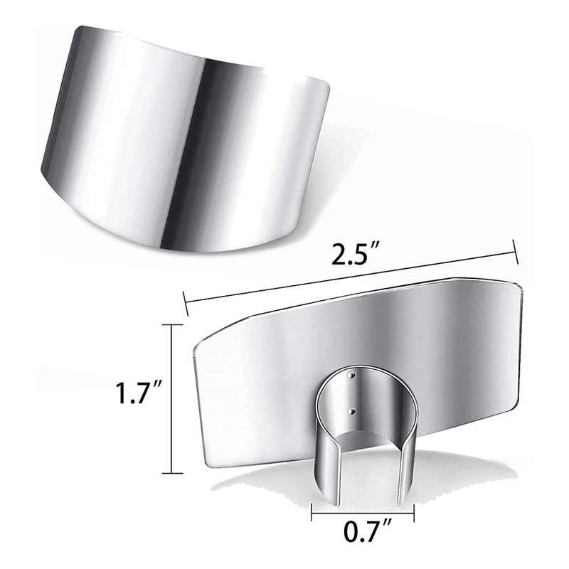 Protezione per le dita in acciaio inossidabile da 8 pezzi, protezione per le dita protezione per le mani evita di ferire durante l'affettare e tagliare a cubetti, strumento di taglio sicuro per la cucina