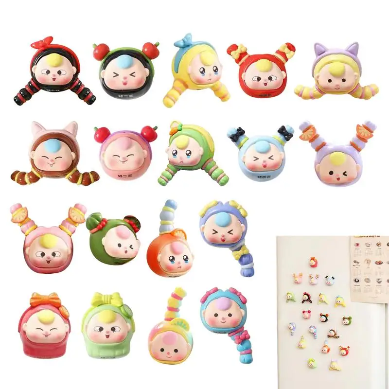 Cute Magnets For Locker 18X Fridge Magnets Toy Figurines Whiteboard Magnets Decorative Magnets Colorful Fridge Stickers For