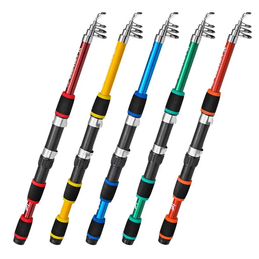 

1.8m Telescopic Spinning Fishing Rod With Tangle-free Guides Portable Fishing Pole Ultralight Fishing Tackle Accessories