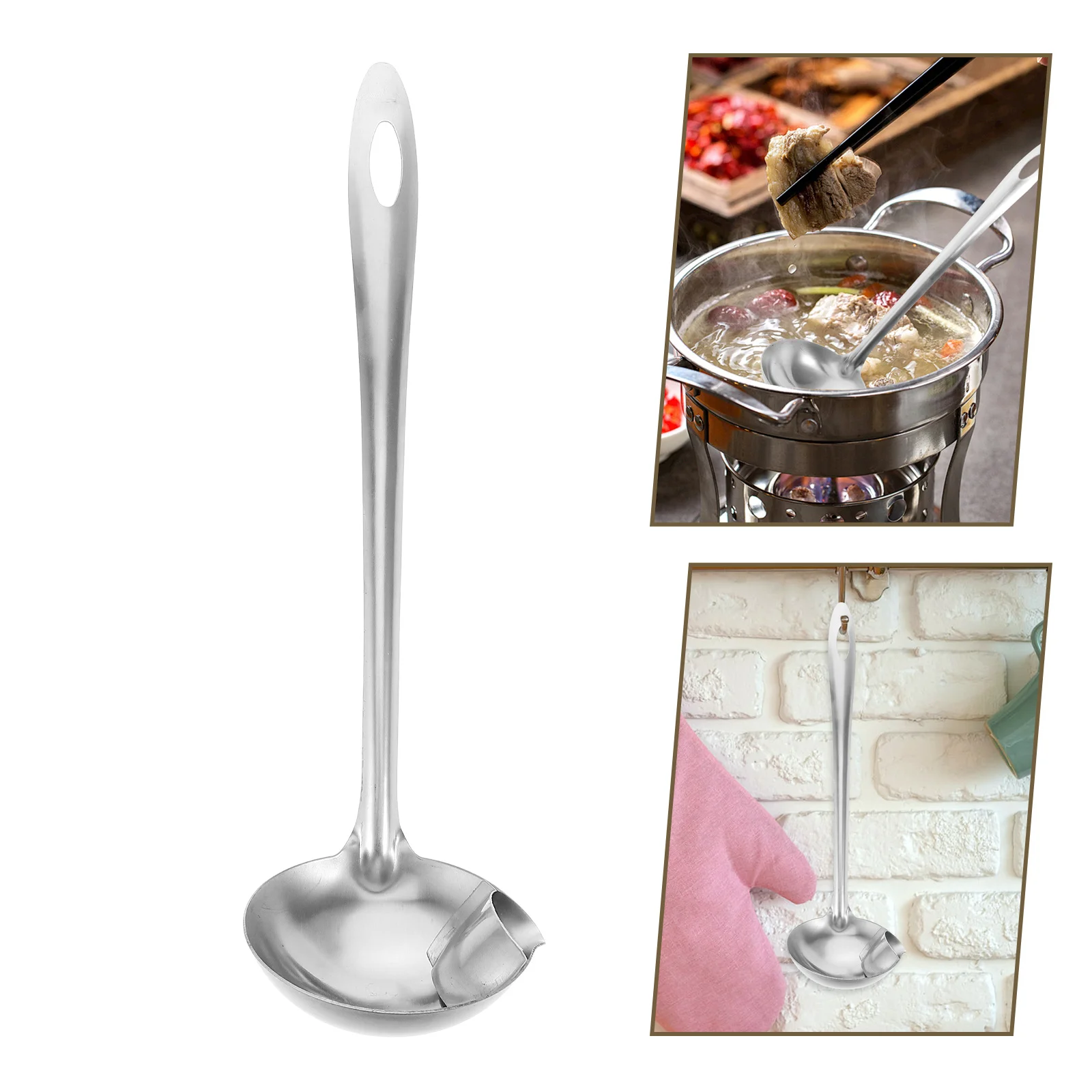 

Oil Separator Spoon Stainless Steel Fat Skimmer For Cooking Soup Ladle Kitchen Serving Utensil Grease Strainer Filter Deep