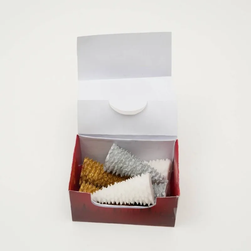 6Pcs Holiday Luster Candle Box Multi Christmas Tree Candles Gold Silver Finishes PDQ Box For Home Decor Holiday Gift