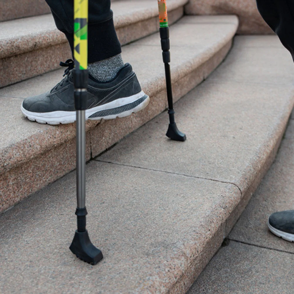 

4Pcs Hiking Pole Anti-Slip Covers Durable Rubber Protector for Trekking Walking Stick Practical Long-Lasting Use