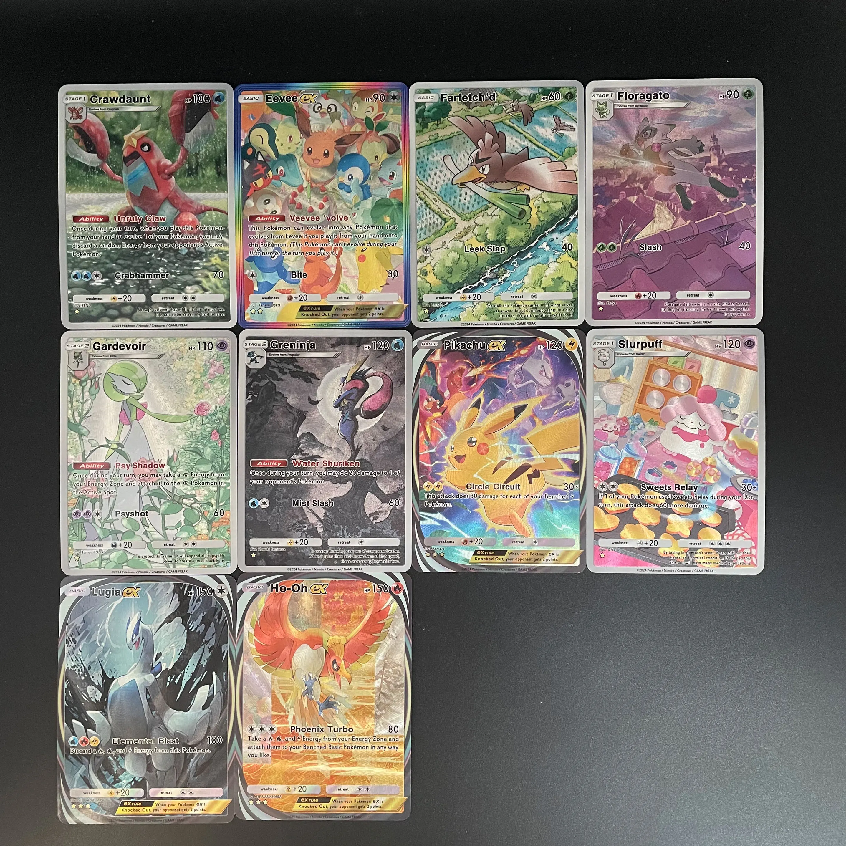 

Diy Ptcg Pocket The 24Th Installment Eevee Pikachu Slurpuff Ho-Oh Lugia Textured Rough Flash Rough Color Flash Collection Card