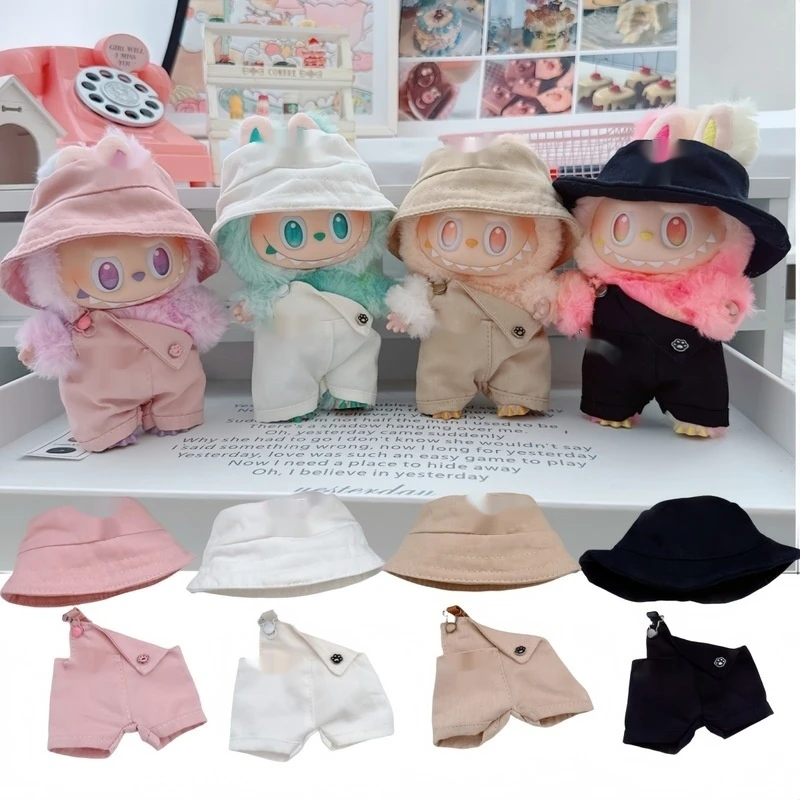 

For Labubu One, Two, Three Generation 17cm Dolls Clothes 10cm Cotton Dolls Bib Pants Popular Product Internet Celebri Cute Sets