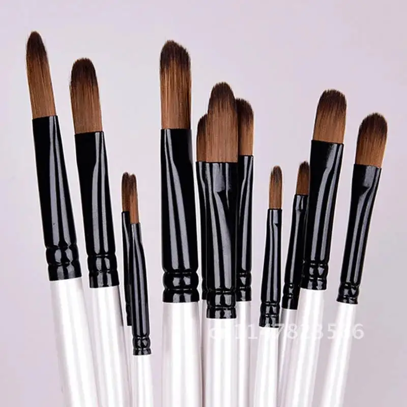 12Pcs/Set Paint Brush Set Patchwork Color Multi-function Portable Drawing Art Supplies Wooden Handle Artist Oil Painting Brushes