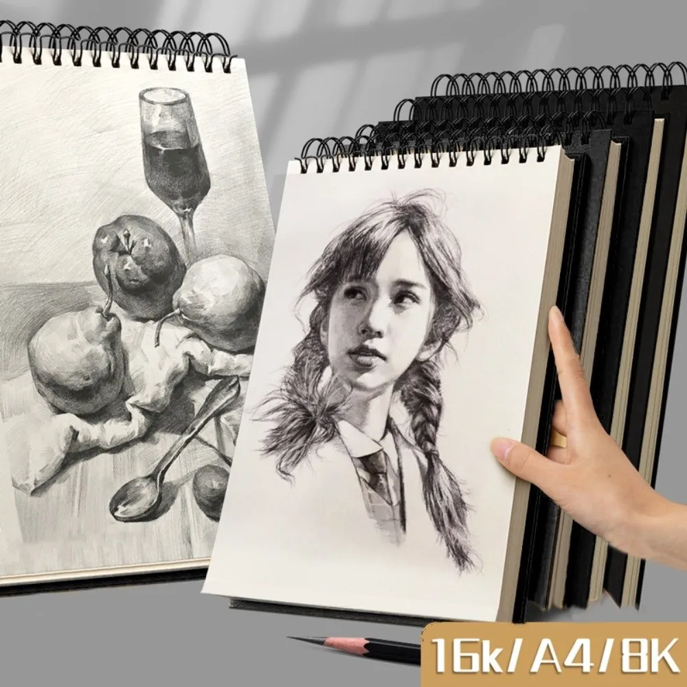Portable Up Turning Loose-Leaf Sketchbook A4 A5 A6 8K 16K Diary Memo Notepad Taking Notes Journal Sketch Paper Book Students