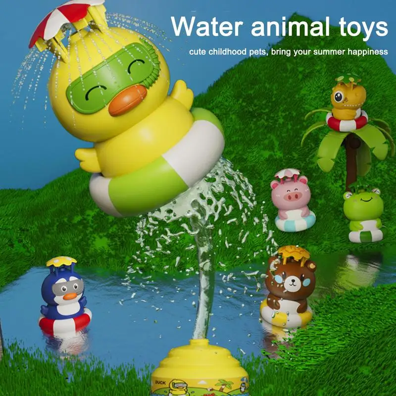 Summer Fly Water Jet Water Toy Cartoon Frog Sprinkler Rotating Spray Soaker Garden Yard Wiggle Splashing Fun Toys for Kid Gift