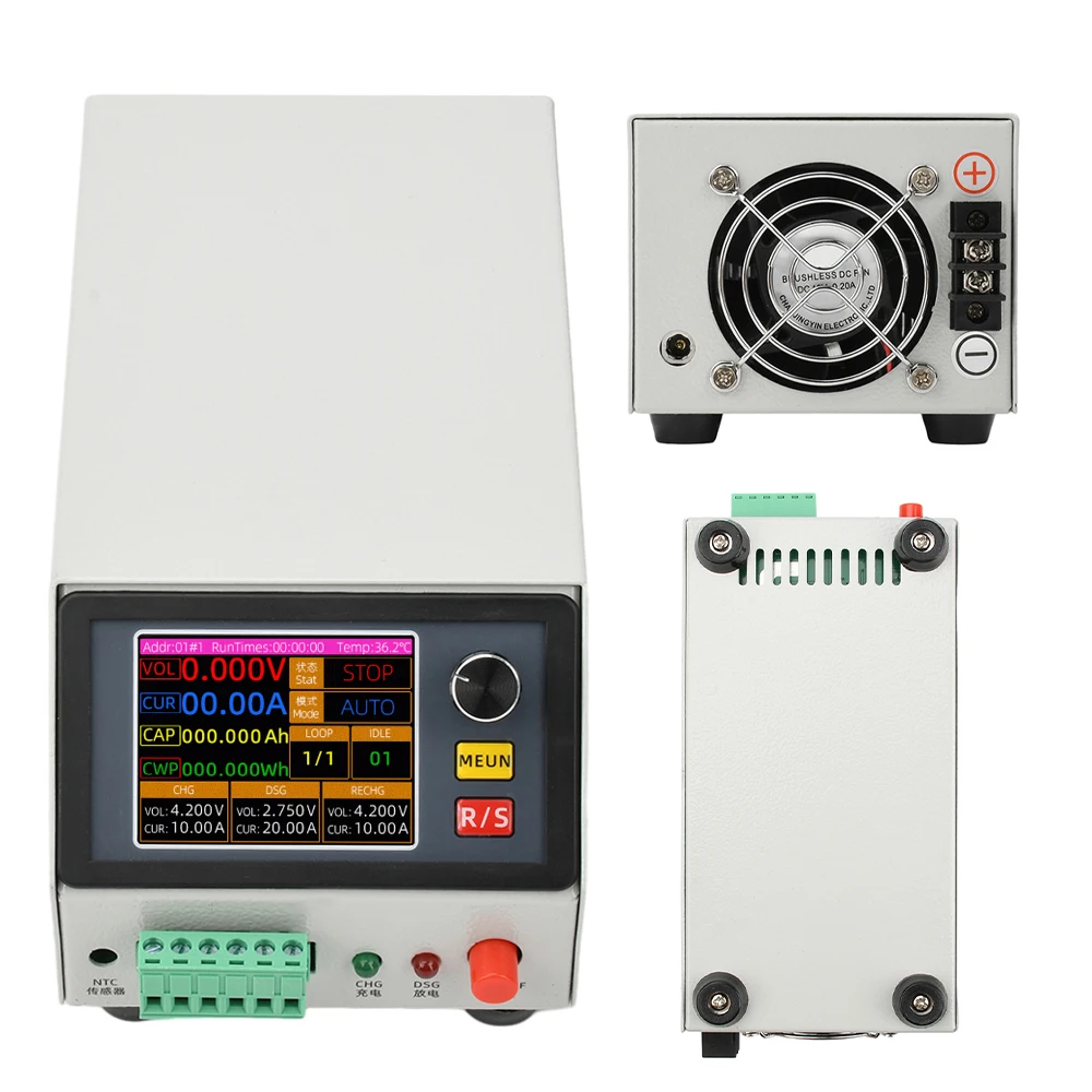 

BT150W DC 12V/1A 2.4-inch TFT Color Screen All-In-One Battery Charging and Discharging Capacity Tester 10A Charge 20A Discharge