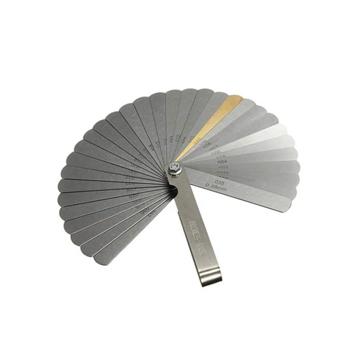 32-Piece Stainless Steel Feeler Gauge Dual Marked Millimeter Inch Gap Width Measuring Tool for Automotive Guitar Mechanical