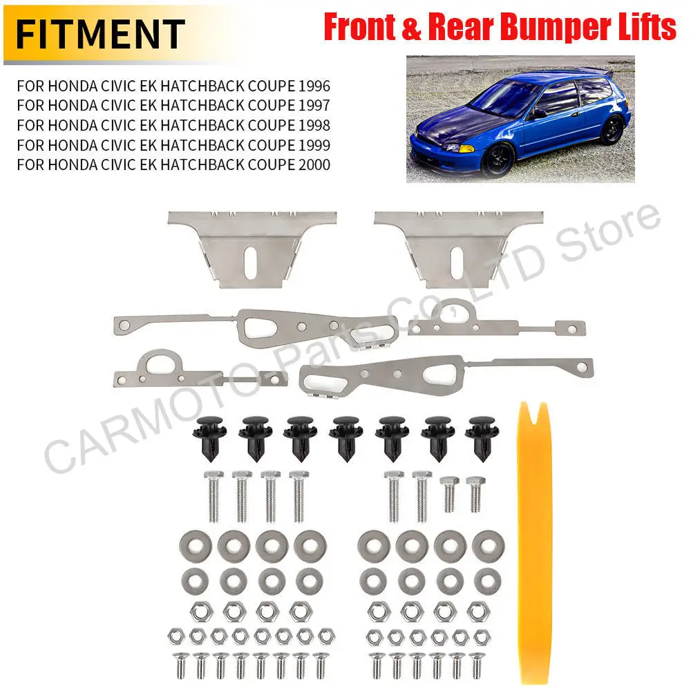Für 1996-2000 Honda Civic EK Hatchback Coupé Vorderer und Hinterer Stoßfänger-Hebesatz mit Befestigungsmaterial