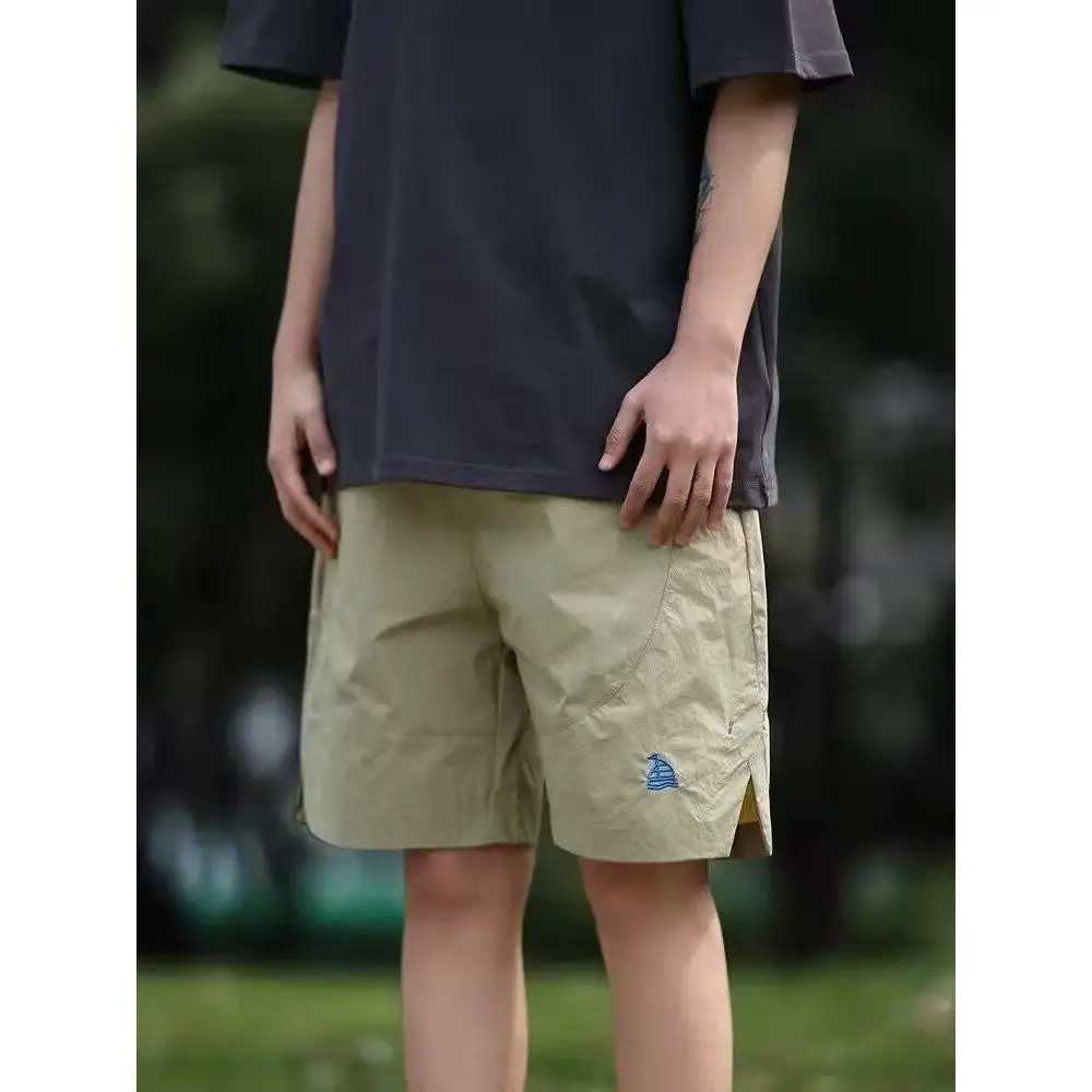 

y Casual Loose Straight Leg Workwear orts Five-Quarter Length ex Summer Set Polyester Fiber Mid-High Waist Spor...