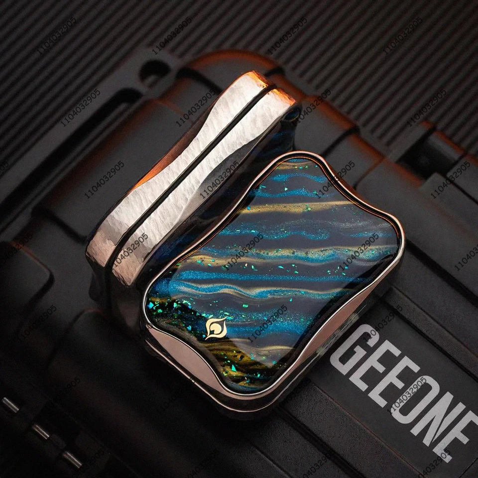 EDC Peacock Aura Liquid Sand Fidget Slider Metal Fidget Spinner