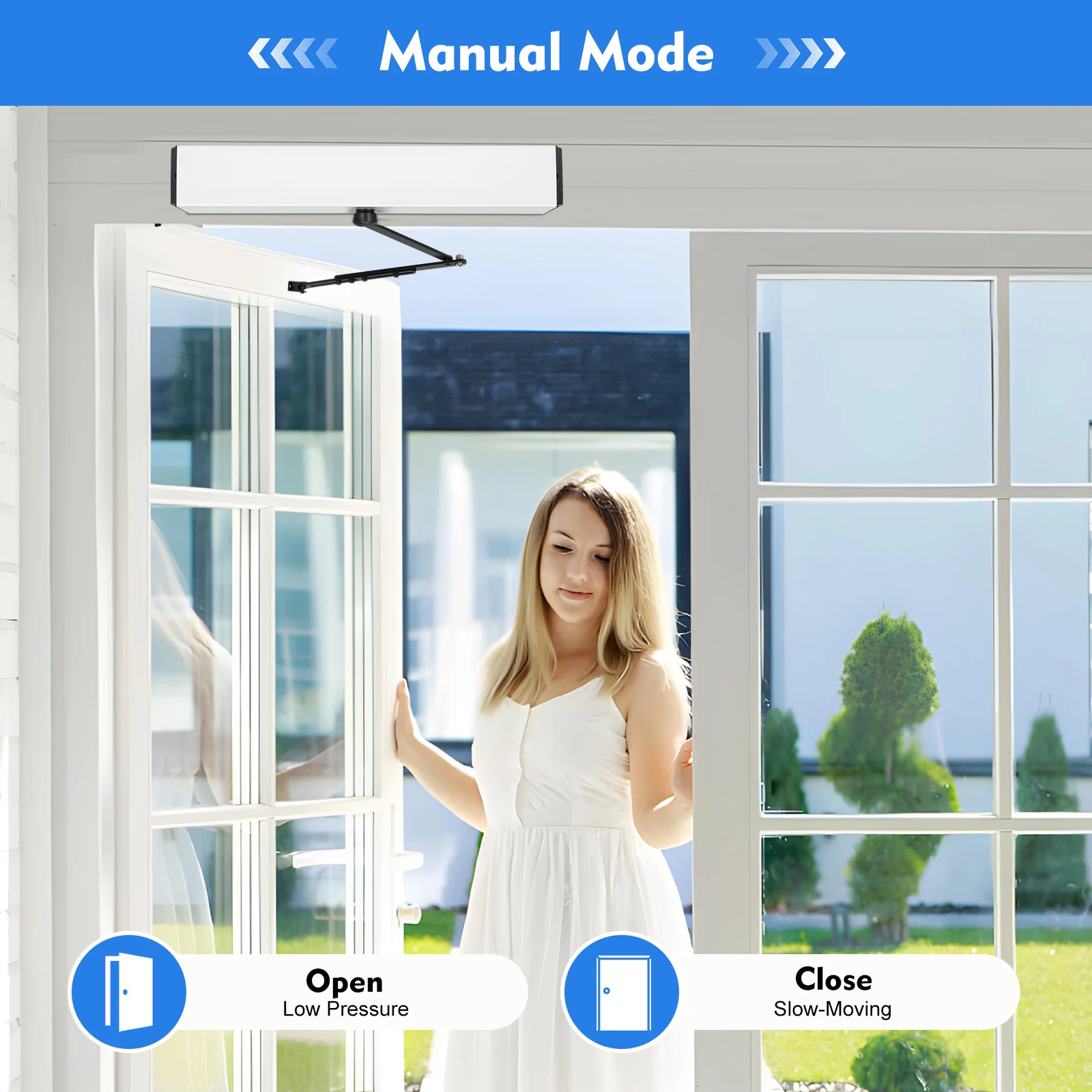 

Automatic Swing Door Opener w/ 2 Remote Controllers Door Swing Operator Commercial Use Residential Use Safety