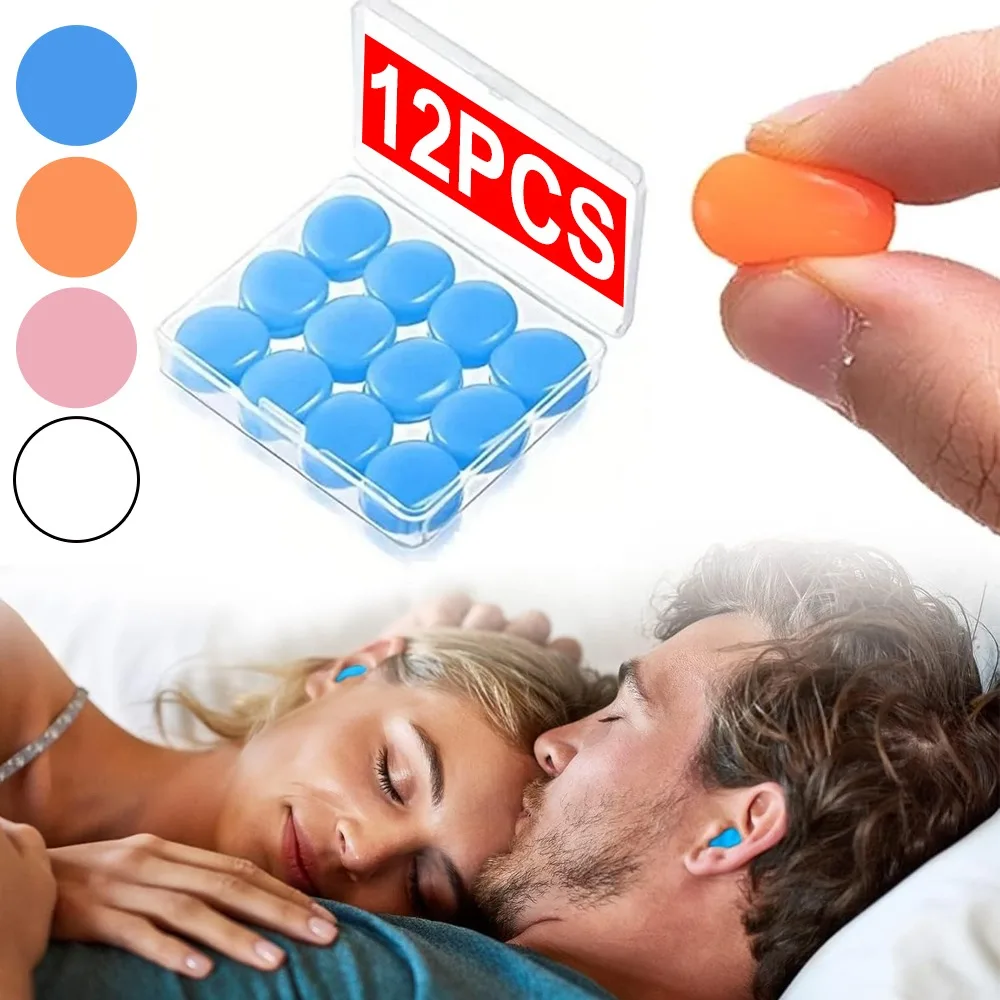 Soft Silicone Earplugs Wax Ear Plugs Reusable Noise Cancelling Gel Ear Plugs Waterproof Earbuds for Sleeping Flying Swimming