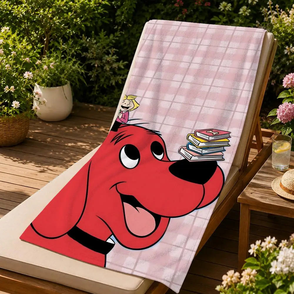 character clifford the big red d-dog Towel Large print Quick Dry Microfiber Beach Towel face towel Soft Lightweight Gym Camping - view 3