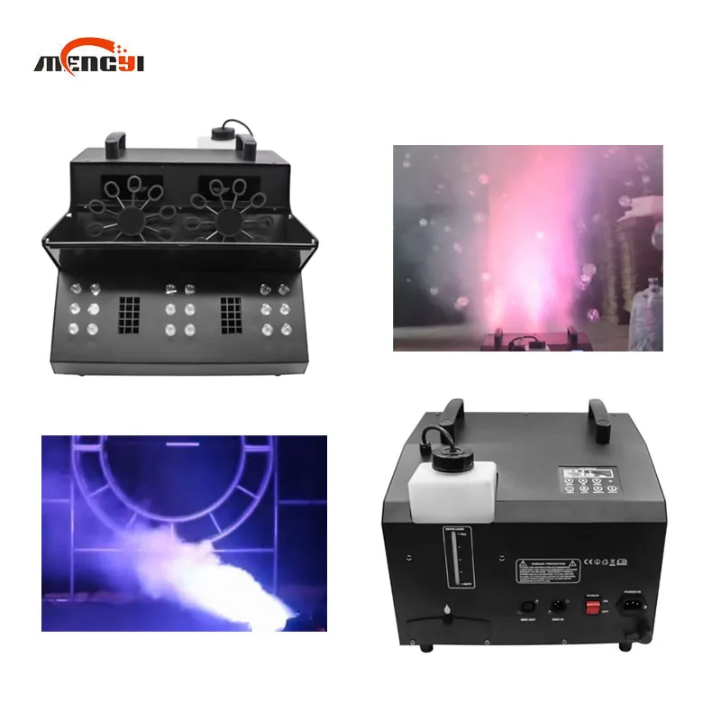 LED double round smoke bubble machine smoke bubble machine stage special performance props bar large bubble blowing machine