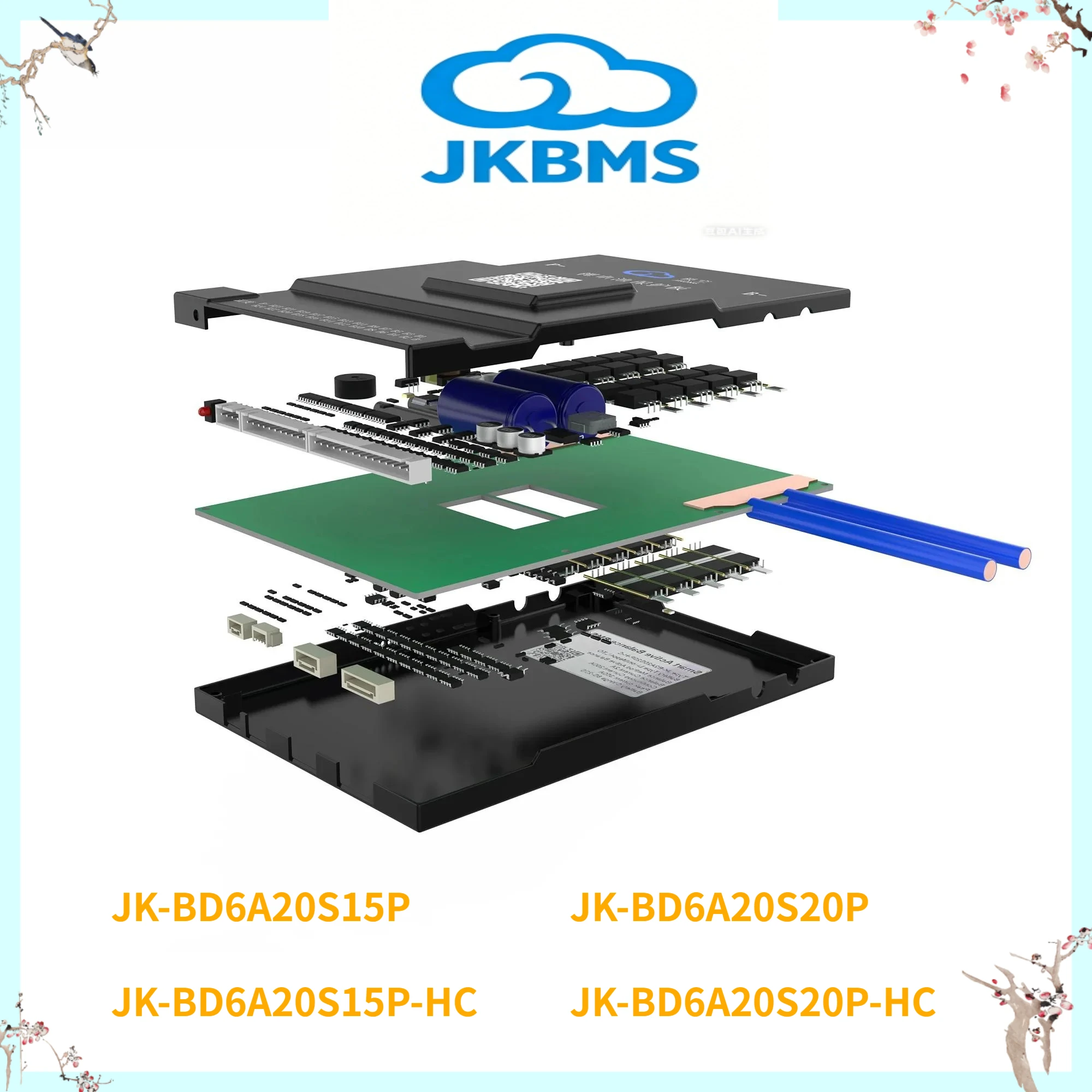 JK BMS JK-BD6A20S15P 150A 200A Smart BMS BT 16S 20S 48V 60V Battery Heat Can with 0.6A Active Balance BMS LiFePO4 Li-ion TaiChan view 5