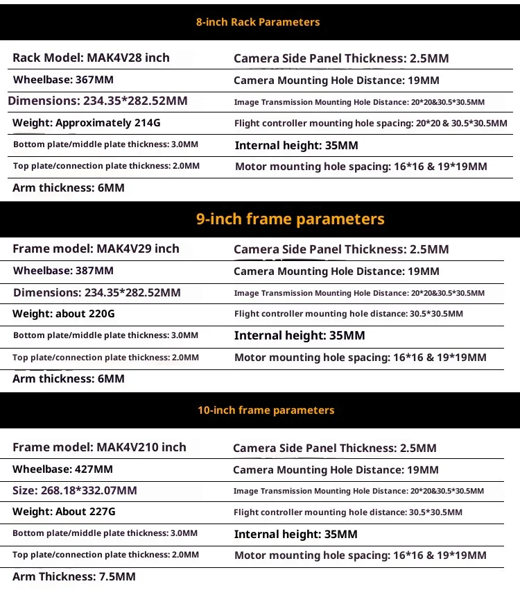 MARK10/4 V2 8/9/10 بوصة طويلة المدى رف ألياف الكربون FPV آلة كروس عالية تحميل سريع تثبيت ملحقات طائرة بدون طيار