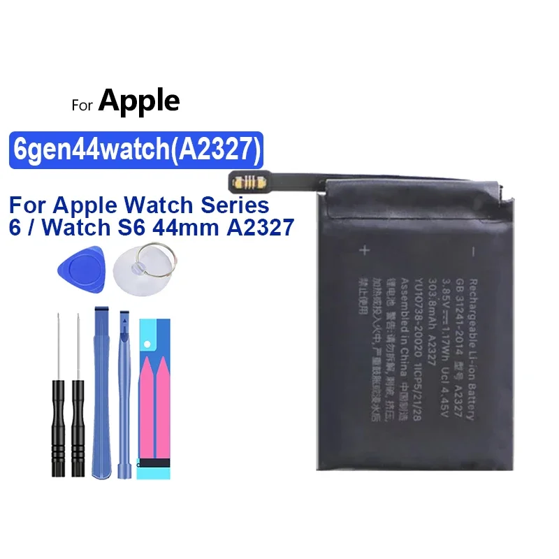 Replacement Battery 265.9mAh-309mAh For Apple Watch Series 6 7 S6 S7 41mm 44mm 40mm 45mm A2552 A2345 A2327 A2663