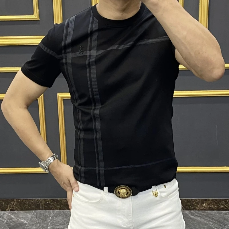 

New Embroidered Men's High-end Short-sleeved T-shirt Casual Comfortable and Versatile