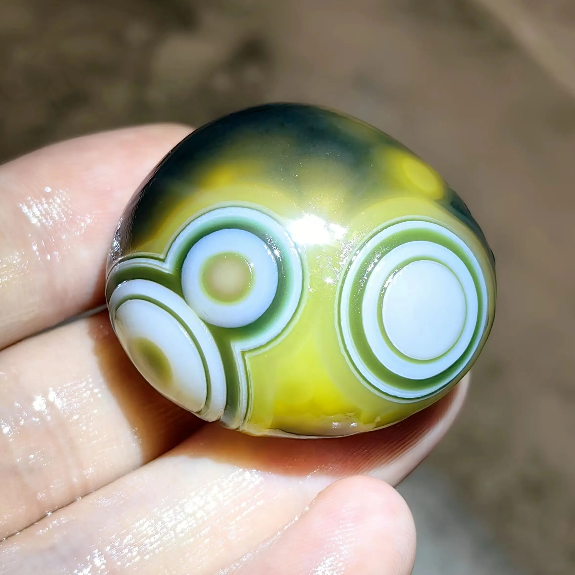 Pure Natural Divine Eye Agate for Good Luck Talisman Anti Evil  Amulet Energy Crystal Healing Necklace Jewelry DIY Decoration