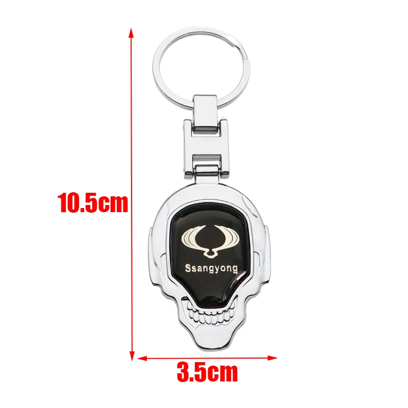 1pcs 3D Hot sale SsangYong metal Zinc Alloy Car KeyChain Key Chain Keyring Key Ring Creative logo Emblem Auto Badge accessories