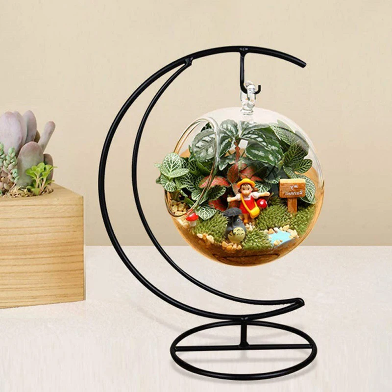 Hanging Plant Terrarium Metal Stand Tabletop Display Stand Decoration Holder