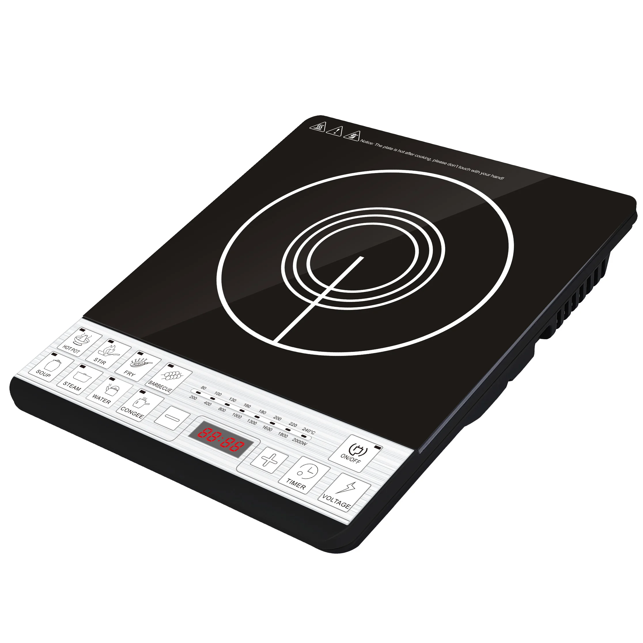 

2024 New 2000W Induction Cooker Plates Induction Hob Commercial Crystal Plates Induction Cooktop hotpot Cooker