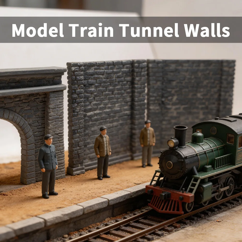 1:87 HO Scale Model Train Tunnel Walls Plaster Brick Wall Sections for Railway Diorama Building Scenery 1PCS