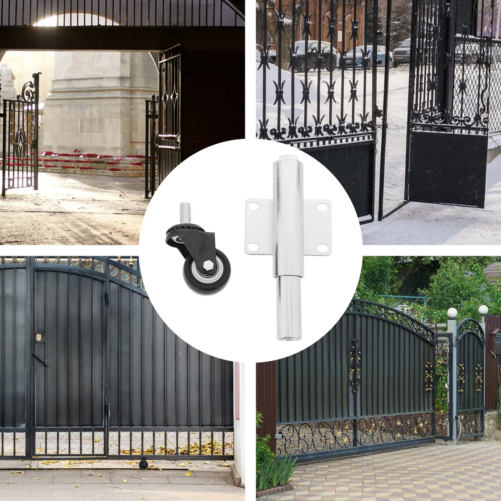 

Gate Caster Wheel Heavy Duty Spring Loaded for Metal Tube Gates Garden Farm Yard Gates Smooth Rolling Adjustable Support Roller