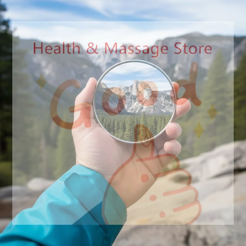 【WA】Travel Cosmetic Selfie Mirror Handheld Portable  Convex mirrors Lightweight Prop for Makeup Photography and Travel Use