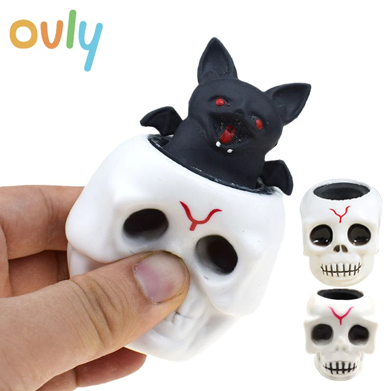 

Halloween Ghost Squeeze Skull TPR Bat Ghost Cup Toys Decompression Fidget Antistress Sensory Stress Reliefing Gift Kids Adults