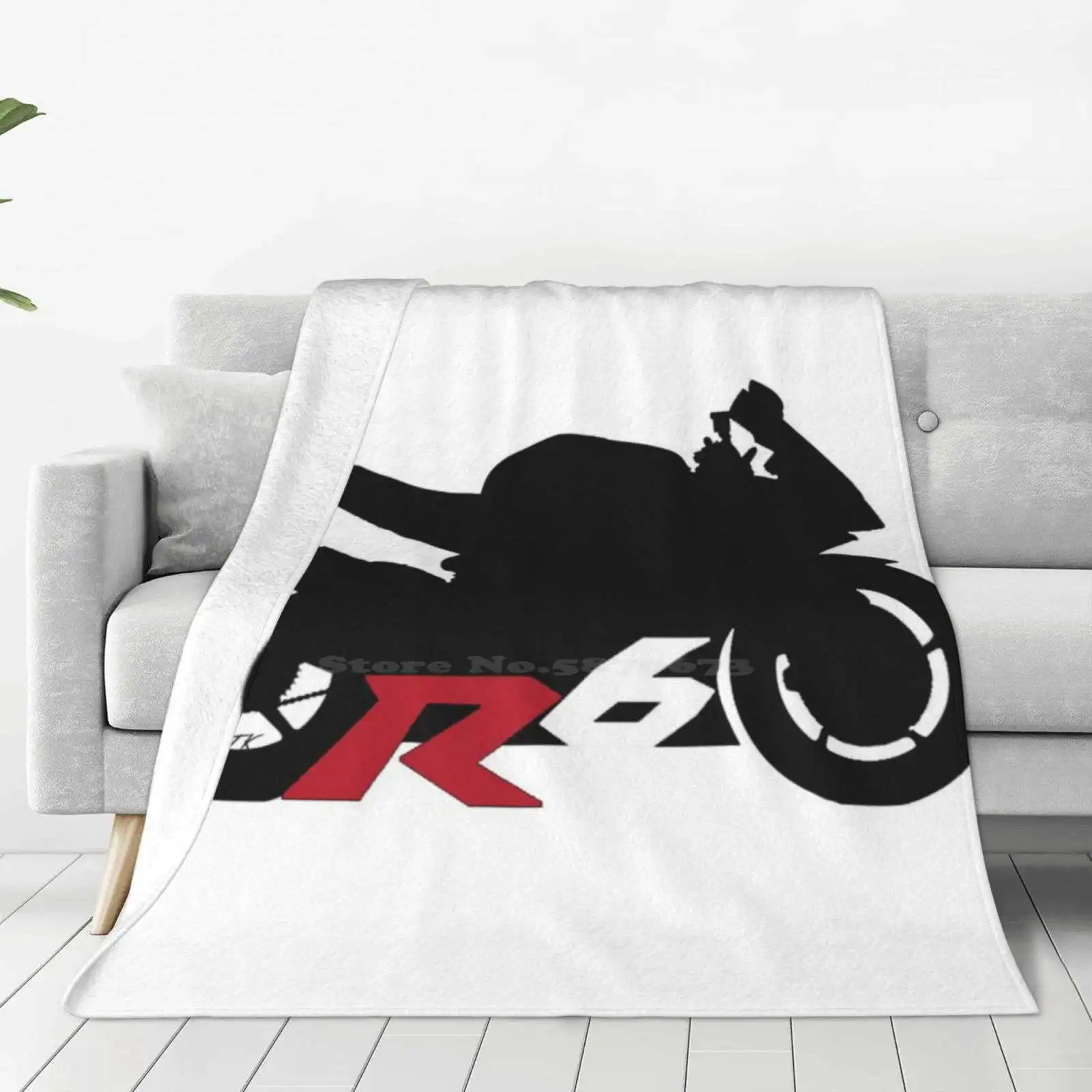 R6 Silhouette Fashion Soft Warm Throw Blanket Ptk Moto Ptk Designs Motorcycles R6 Calamari Race Team