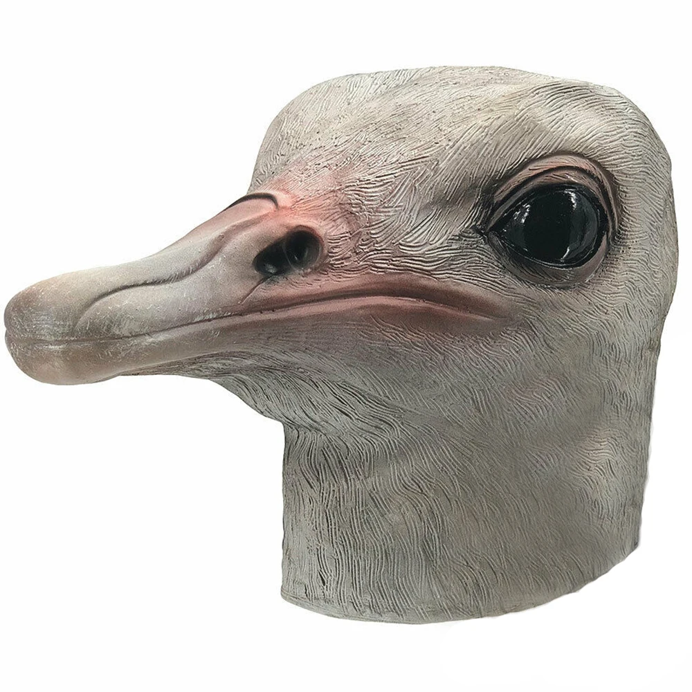 Funny Ostrich Mask Latex Rubber Animal Bird Head mask For Halloween Cosplay Costume Party Props