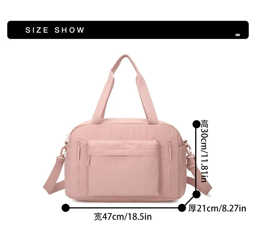 Large Capacity Lightweight Ladies Sports Casual Shoulder Handbag New Simple Design for Short Trips Travel Bag