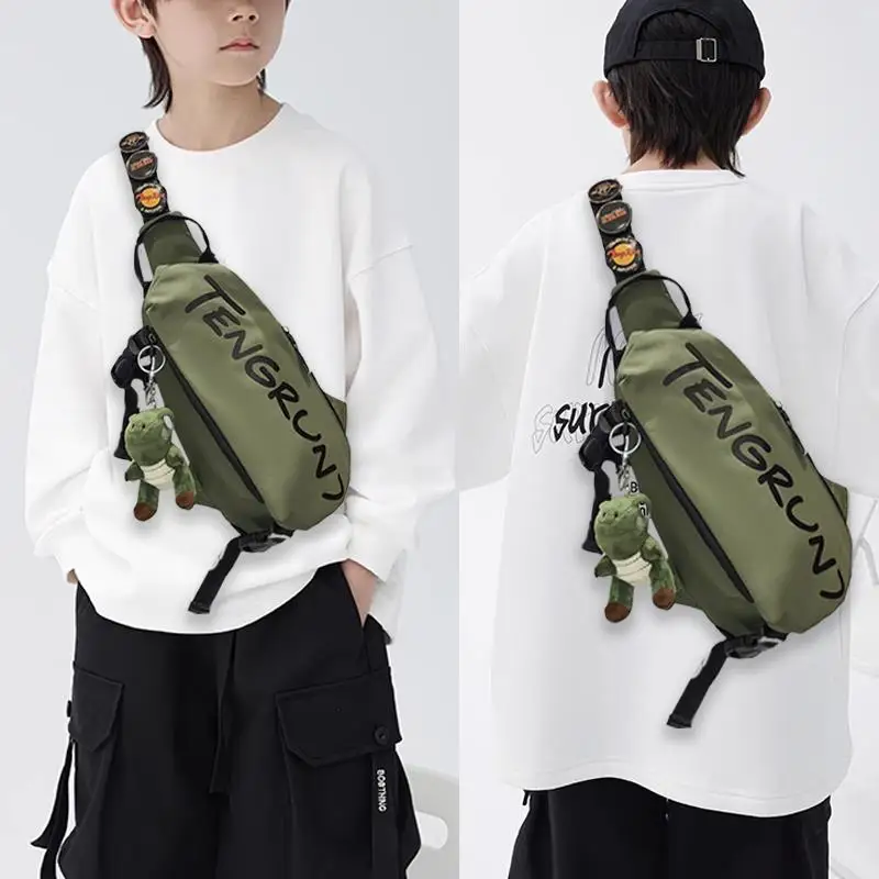 

Детская сумка-кроссбоди Cool Letter, холщовая сумка через плечо для мальчиков и девочек, повседневная сумка для денег, нейлоновая ткань, застежка-молния