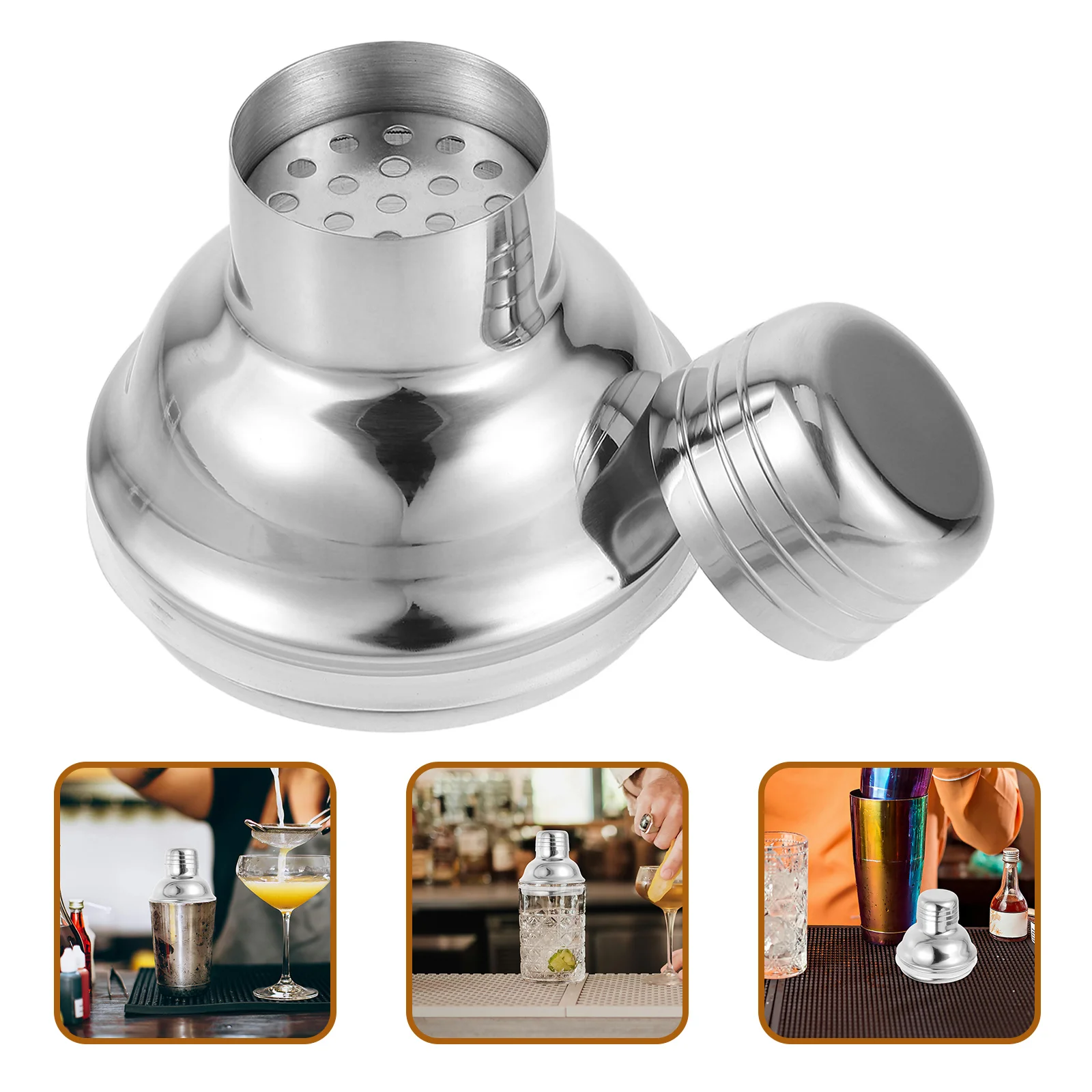 

Cocktail Shaker Lid Stainless Steel 2.9inch Metal Shaker Top for Drinkware Accessories Professional Mixing Tool Leak Resistant