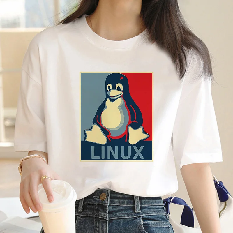 linux summer top t shirt male white t shirt japanese harajuku ulzzang top tees clothes couple clothes harajuku kawaii