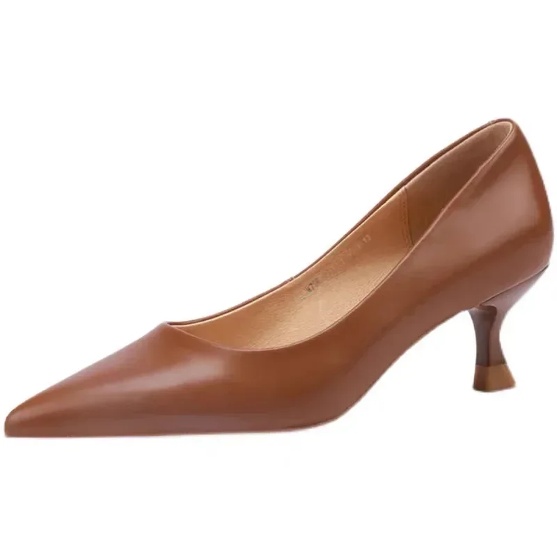 Spring and Autumn 2025New Large Size Pointed Toe Solid Color Basic Pumps Sexy Comfortable Temperament Shoes for Women Plus35-42