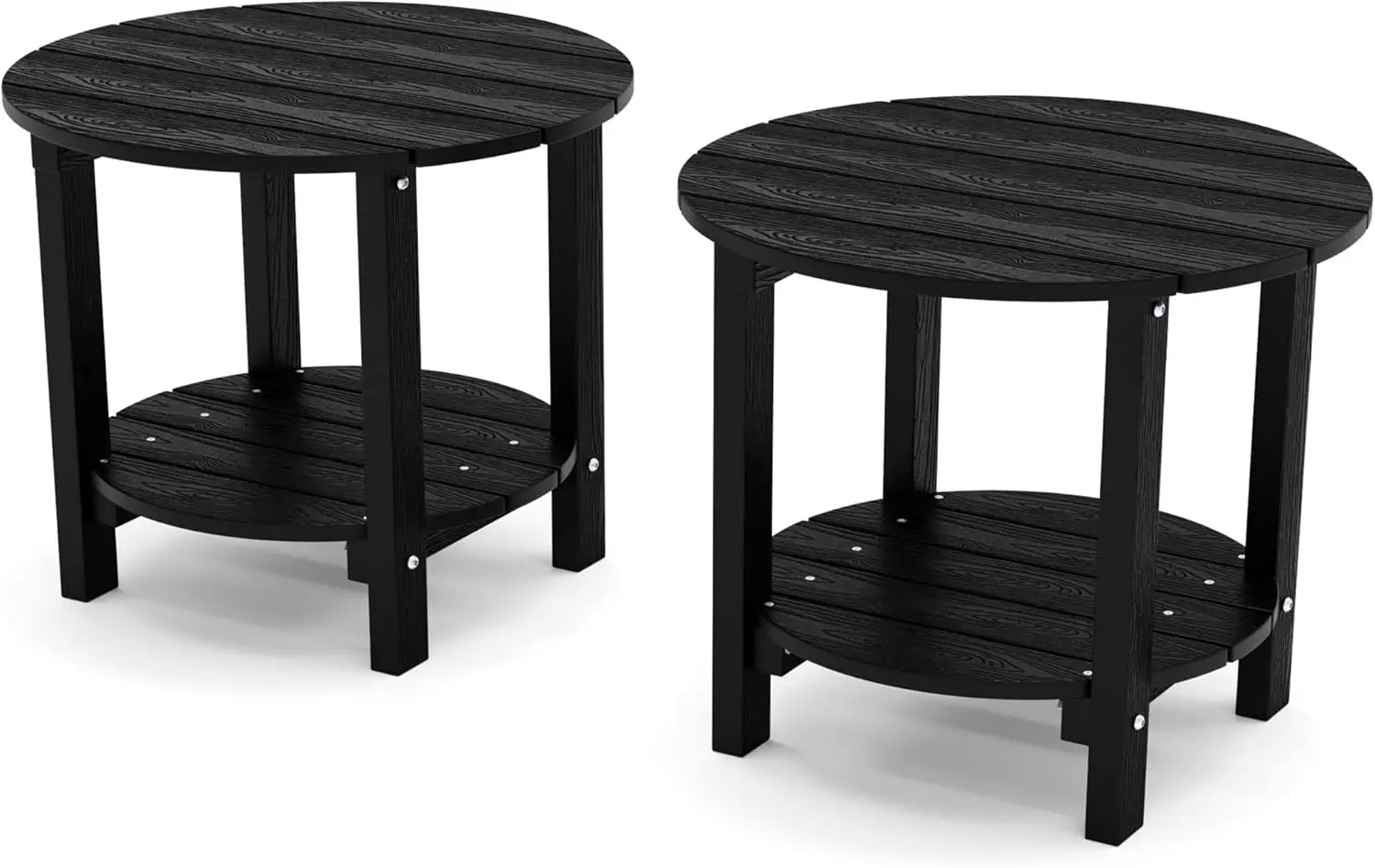 

Adirondack Side Table Set of 2, 18" Double Outdoor Side Table, Poly Lumber end Table, Weather Resistant for Indoor, Patio, Pool