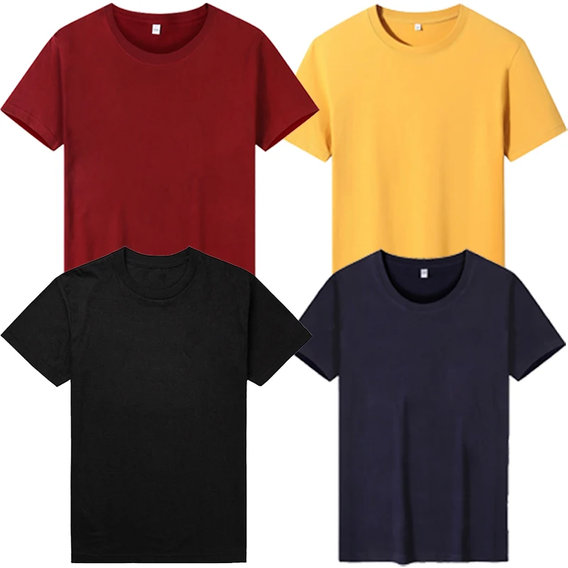 

High Quality Cotton Solid Color T Shirt 6 Colors Men's Breathable O-Neck T-Shirts T-shirt Mens Casual T Shirt Men's Clothing